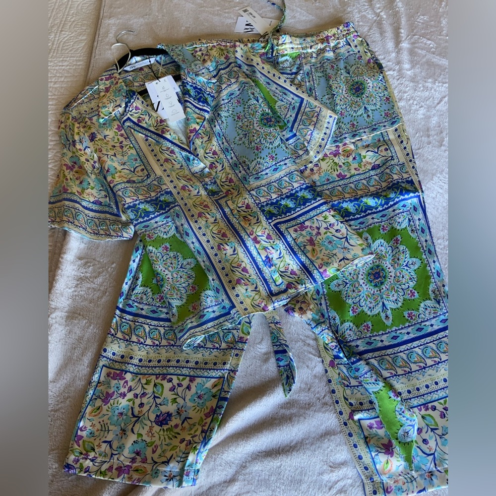 Zara Multicolor Floral Outfit Set New with Tags